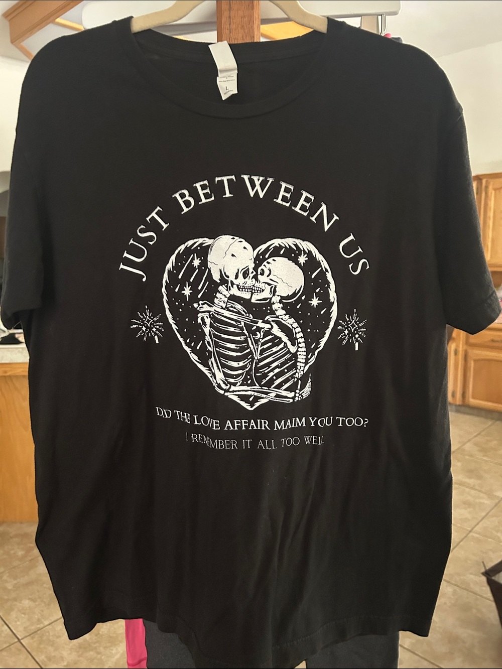 Just Between Us Black Graphic Tee —Women’s Shirt